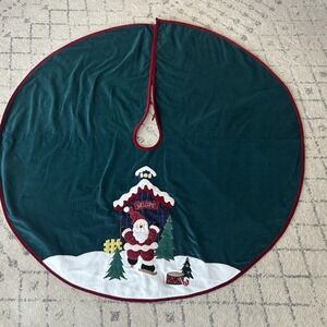 Prima Creations  Green Christmas Tree Skirt XLarge 52" Santa Claus, Trees, Snow
